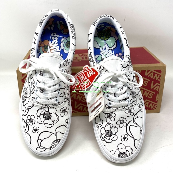 🌸Sale🌸 VANS ERA U-color Floral White Women’s Size 9.5 Sneakers VN0A4U391UH - Picture 4 of 9